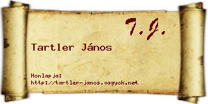 Tartler János névjegykártya
