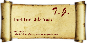 Tartler János névjegykártya